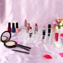 Load image into Gallery viewer, Lipstick Holder, OFRANK 36 Spaces Clear Acrylic Lipstick Organizer Display Stand Cosmetic Makeup Organizer for Lipstick, Brushes, Bottles, and More